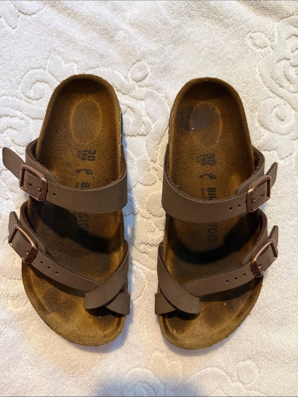 Birkensotck Mayari Toddler Brown Double-Buckle Sandals size 12